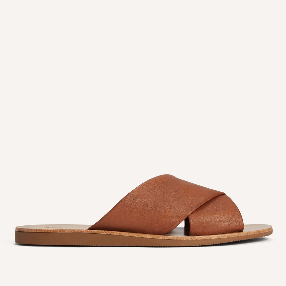 Everlane Day Crossover Sandal in Sienna Brown, Size 8